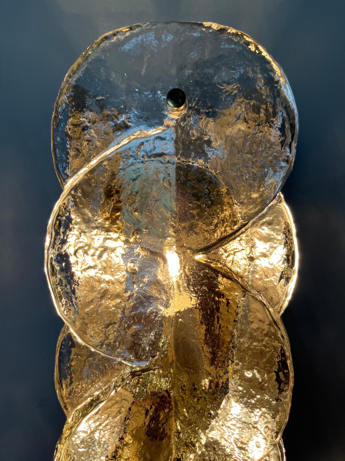 Lighting Unique Austrian Set Of Six Murano Smoke "Citrus" Wall Sconces By Kalmar, 1970s photo