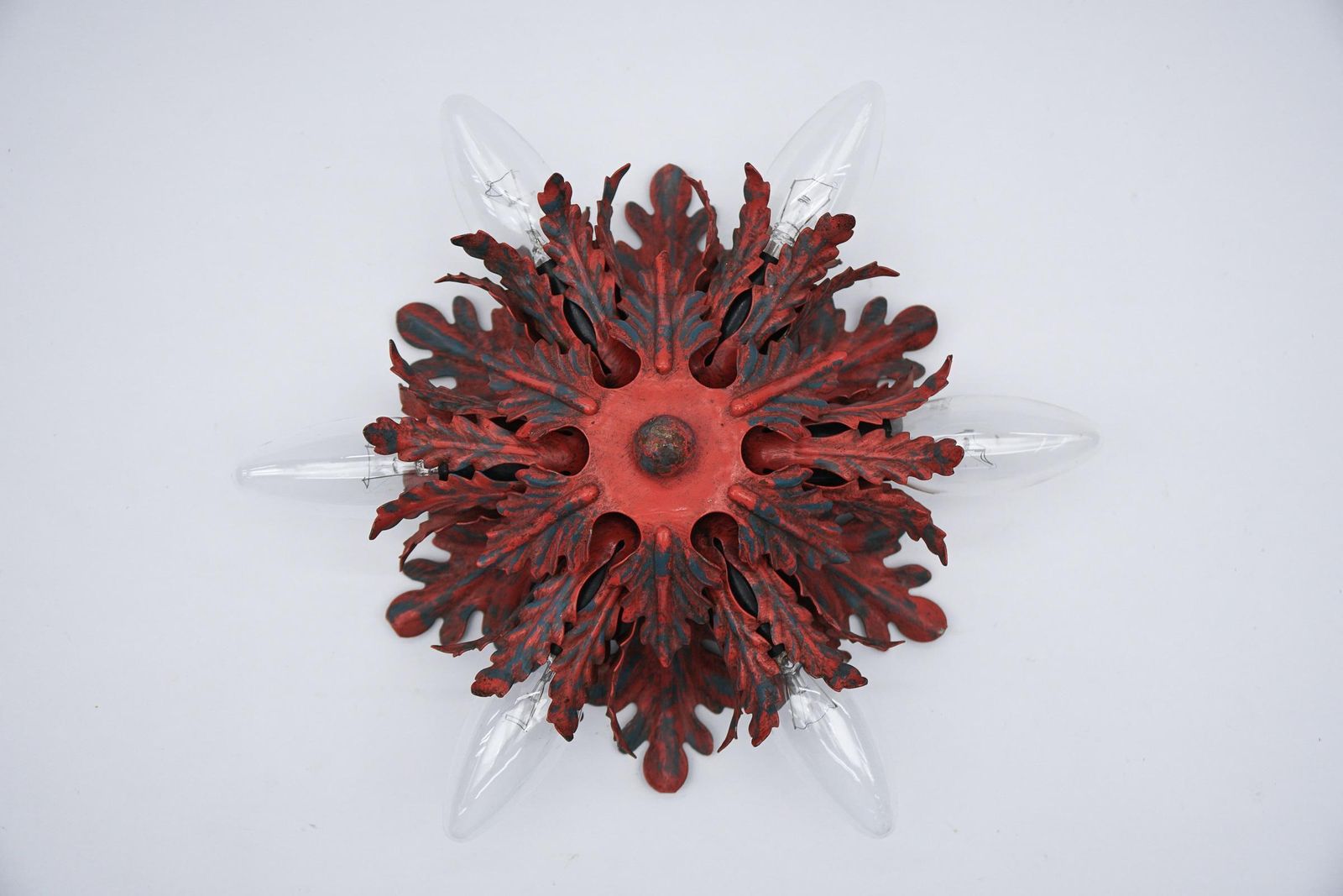 Red Florentine Ceiling Lamp By Banci Firenze, 1960s photo furniture