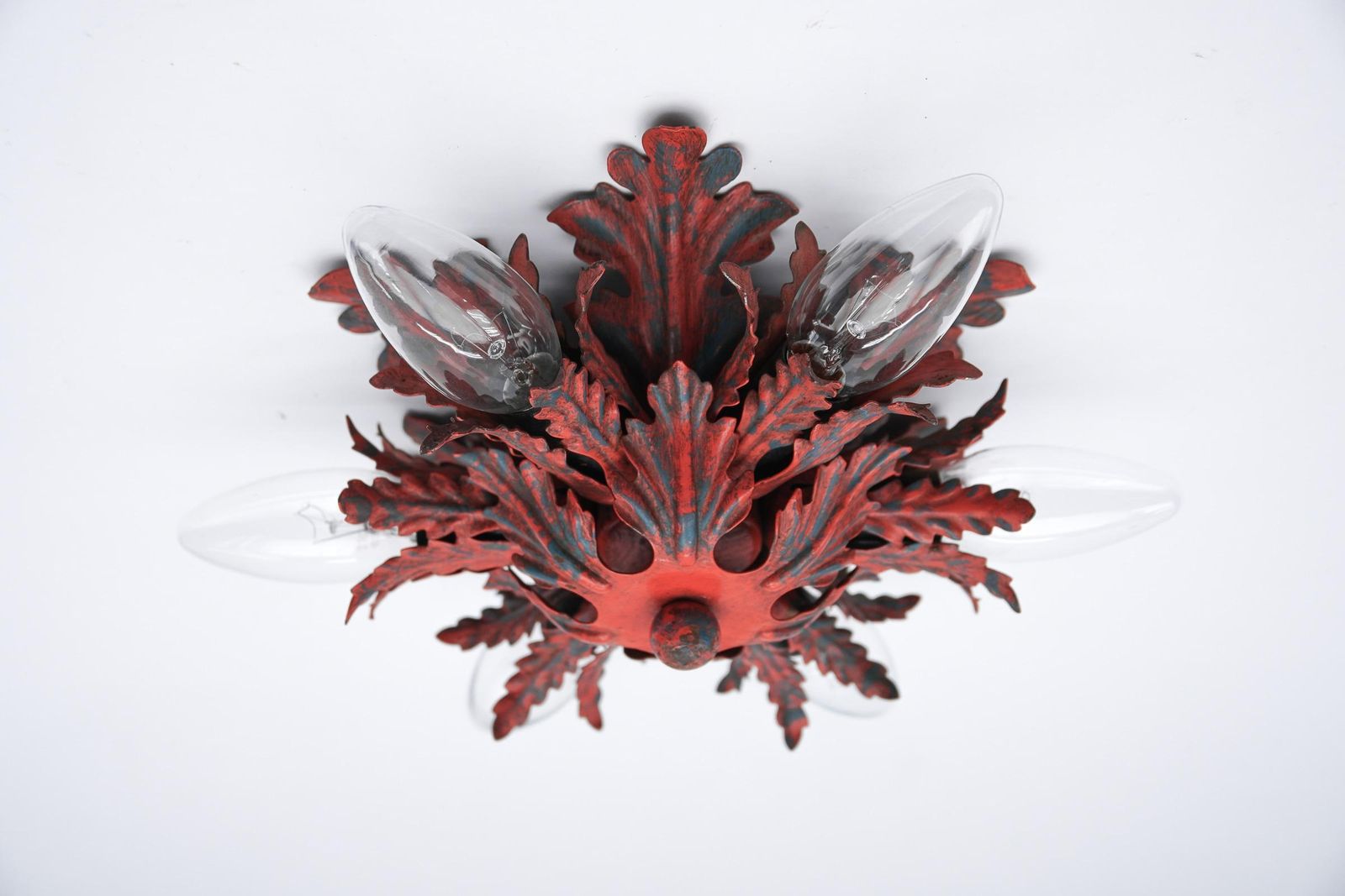 Red Florentine Ceiling Lamp By Banci Firenze, 1960s photo Lighting