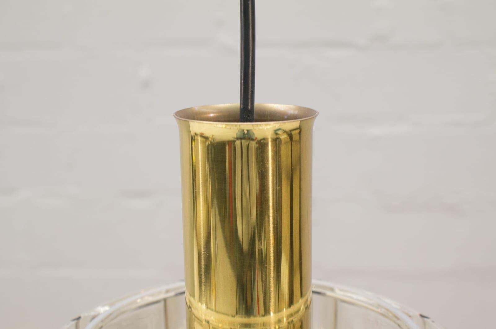 Brass And Smoked Glass Ceiling Lamp From Limburg, Germany, 1960s photo buy