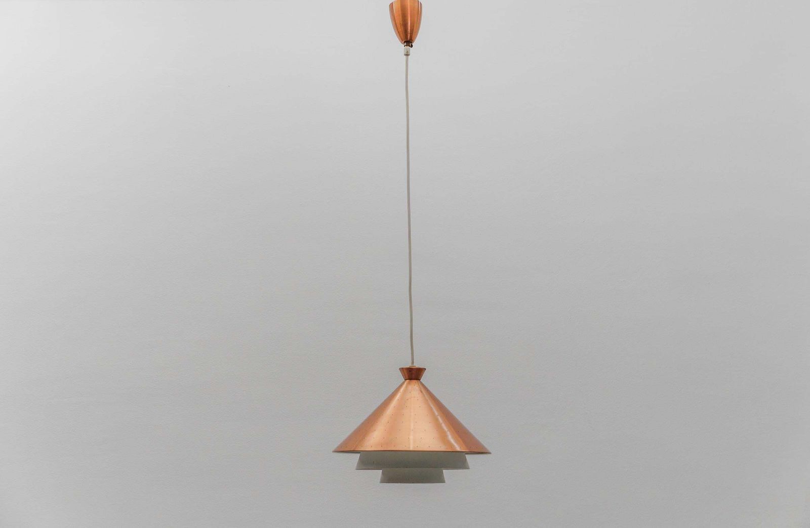 Scandinavian Perforated Copper Mid Century Modern Copper Ceiling Lamp, 1960s photo furniture
