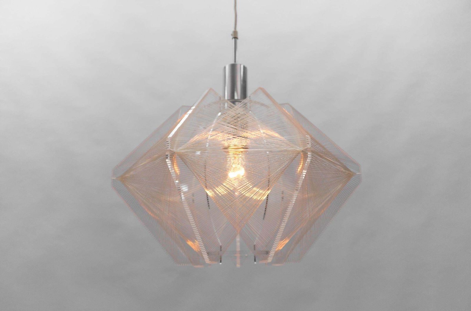 Nylon Thread Pendant Lamp By Paul Secon For Sompex, Germany 1960s photo buy