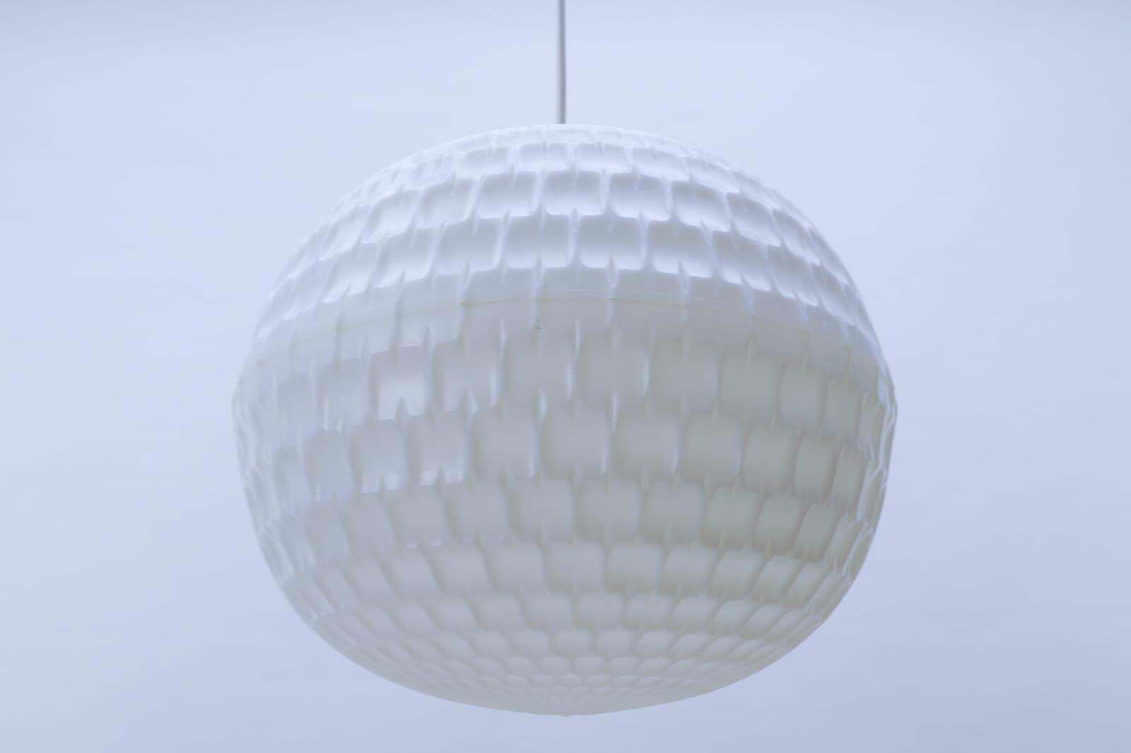 White Acrylic Pendant Golf Ball Lamp By Aloys F. Gangkofner, Erco Leuchten 1960s photo 722.0