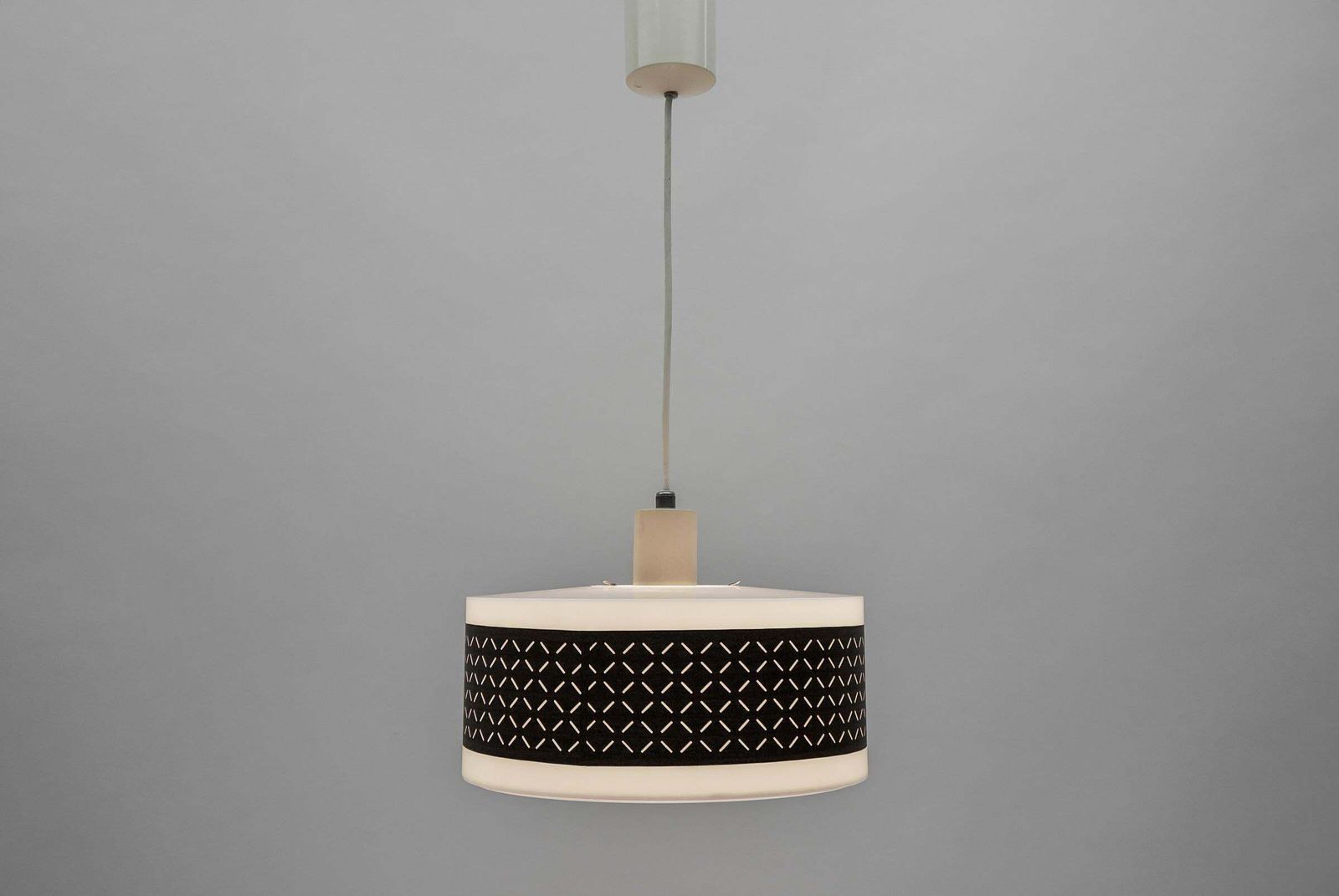 Rare Brown & White Pendant Lamp By Aloys F. Gangkofner For Erco Leuchten photo Lighting