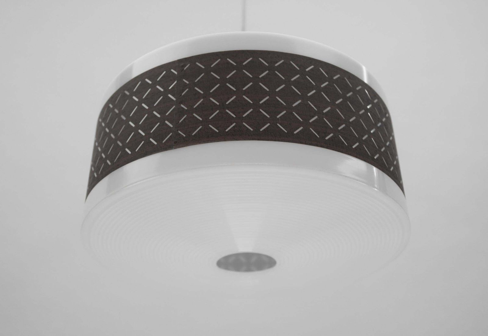 photo for sale Rare Brown & White Pendant Lamp By Aloys F. Gangkofner For Erco Leuchten