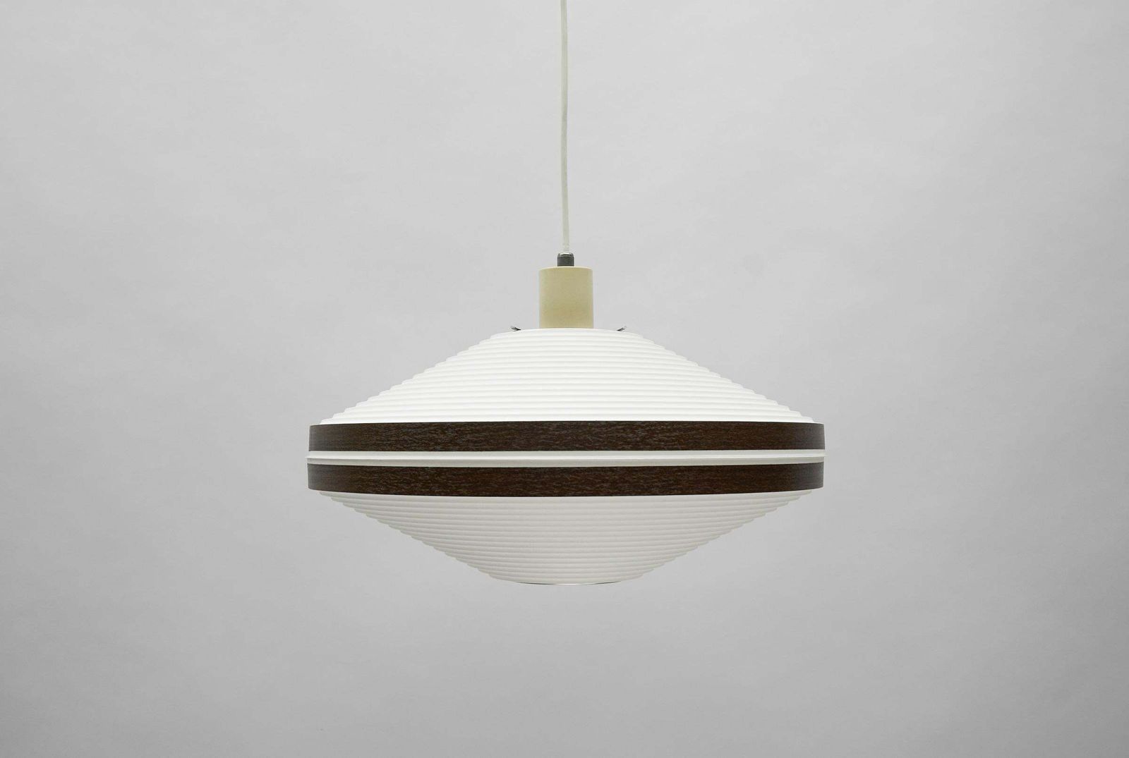 Rare Brown & White Ufo Pendant Lamp By Aloys F. Gangkofner For Erco Leuchten photo for sale
