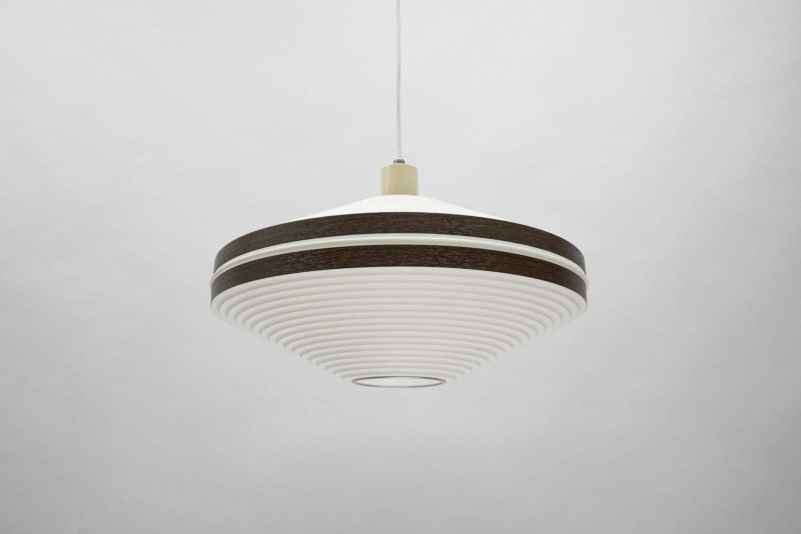 Rare Brown & White Ufo Pendant Lamp By Aloys F. Gangkofner For Erco Leuchten photo Lighting