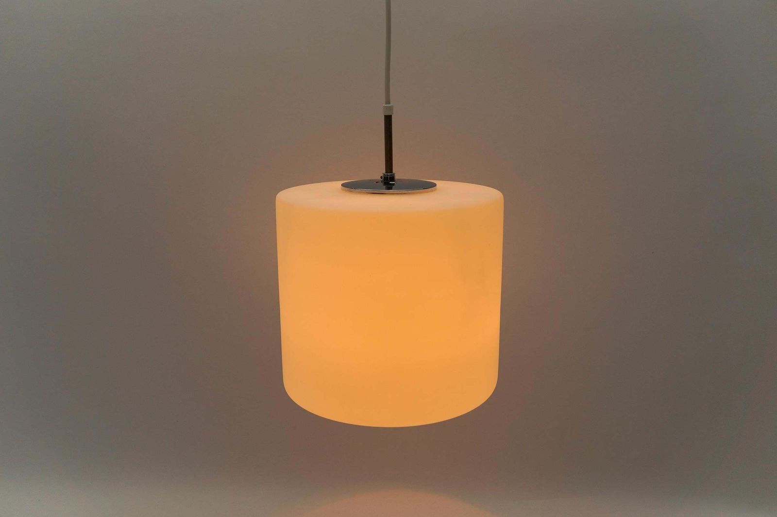 photo furniture Lovely Opaline Glass Ceiling Lamp From Limburg, Germany, 1960s