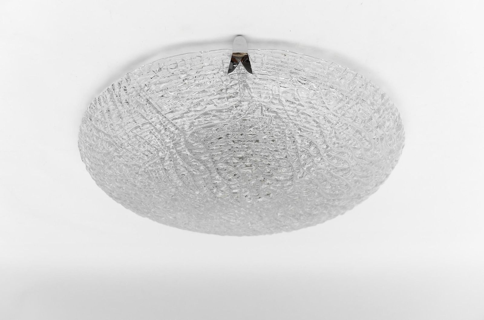 1. Of 2 Huge Glass Flush Mount By Kaiser Leuchten, 1960s Germany photo for sale