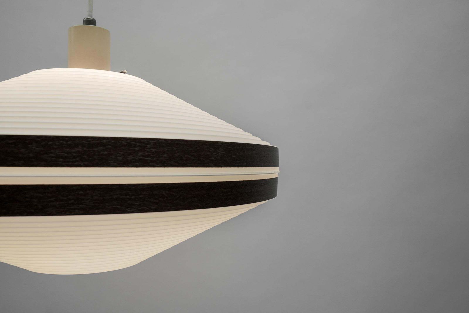 722.0 Rare Brown & White Ufo Pendant Lamp By Aloys F. Gangkofner For Erco Leuchten photo