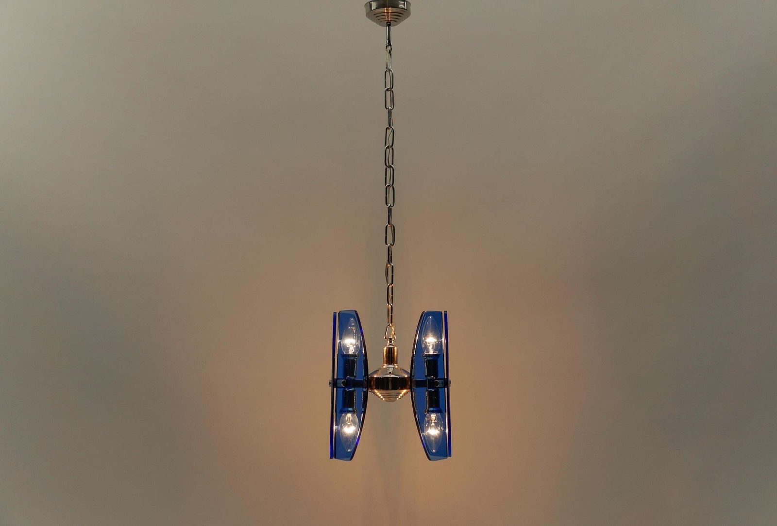 1. Of 2 Mid Century Modern Ceiling Lamp By Antonio Lupi For Veca Italy, 1960s photo for sale
