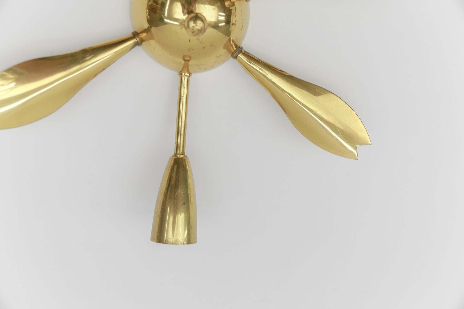4. Of 4 Mid Century Modern 3 Armed Brass Sputnik Lamp, 1950s Austria photo vinterior