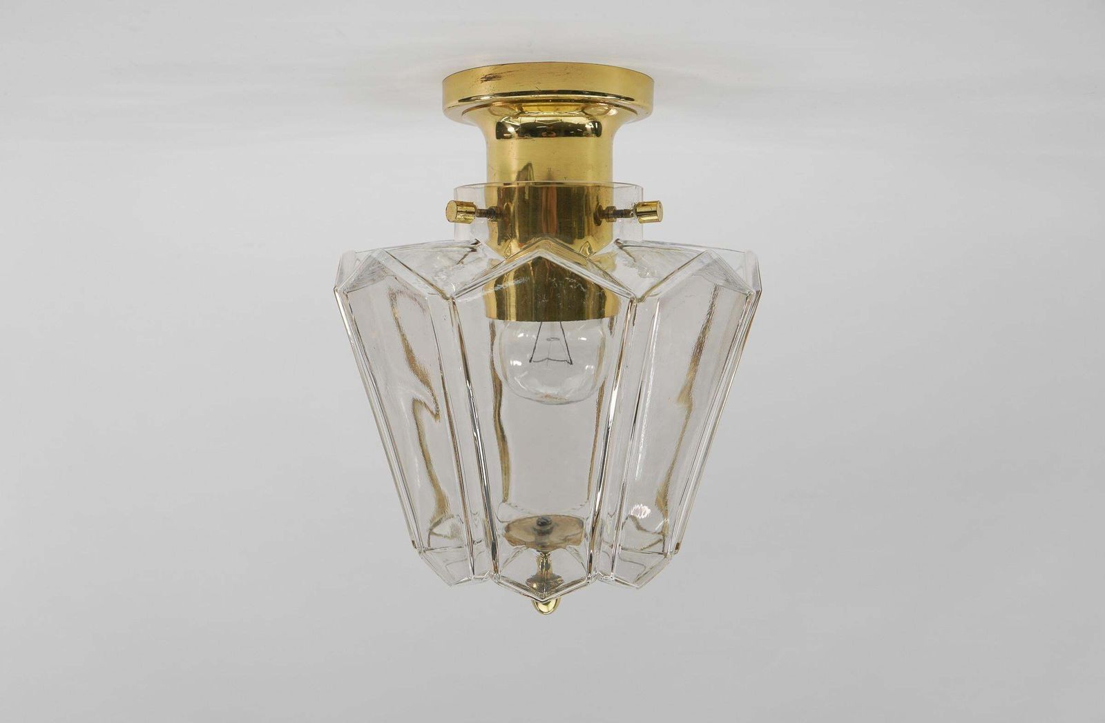 Lovely Ceiling Lamp In Smoked Glass By Limburg, Germany, 1960s photo for sale