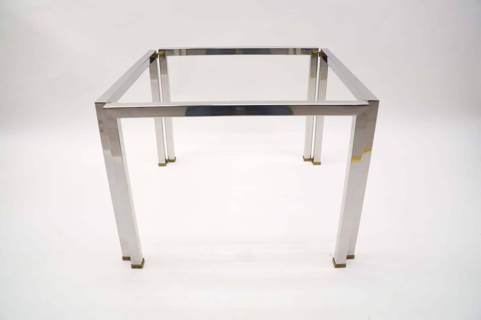 Pair Of Brass, Chrome And Glass T28 Coffee Tables By Peter Ghyczy, 1970s Germany photo 764.0