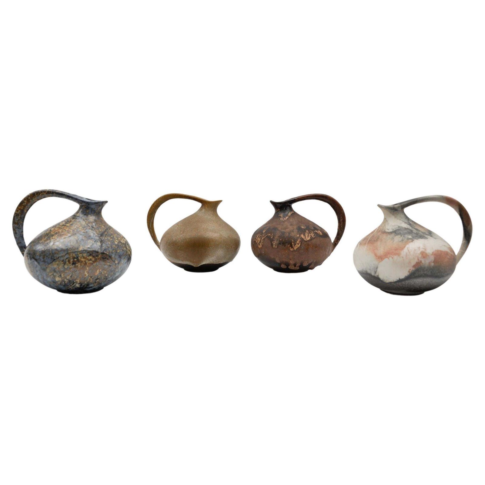 Set Of 4 Pottery Vases "313" Designed By Kurt Tschörner Ruscha, Germany, 1960s
