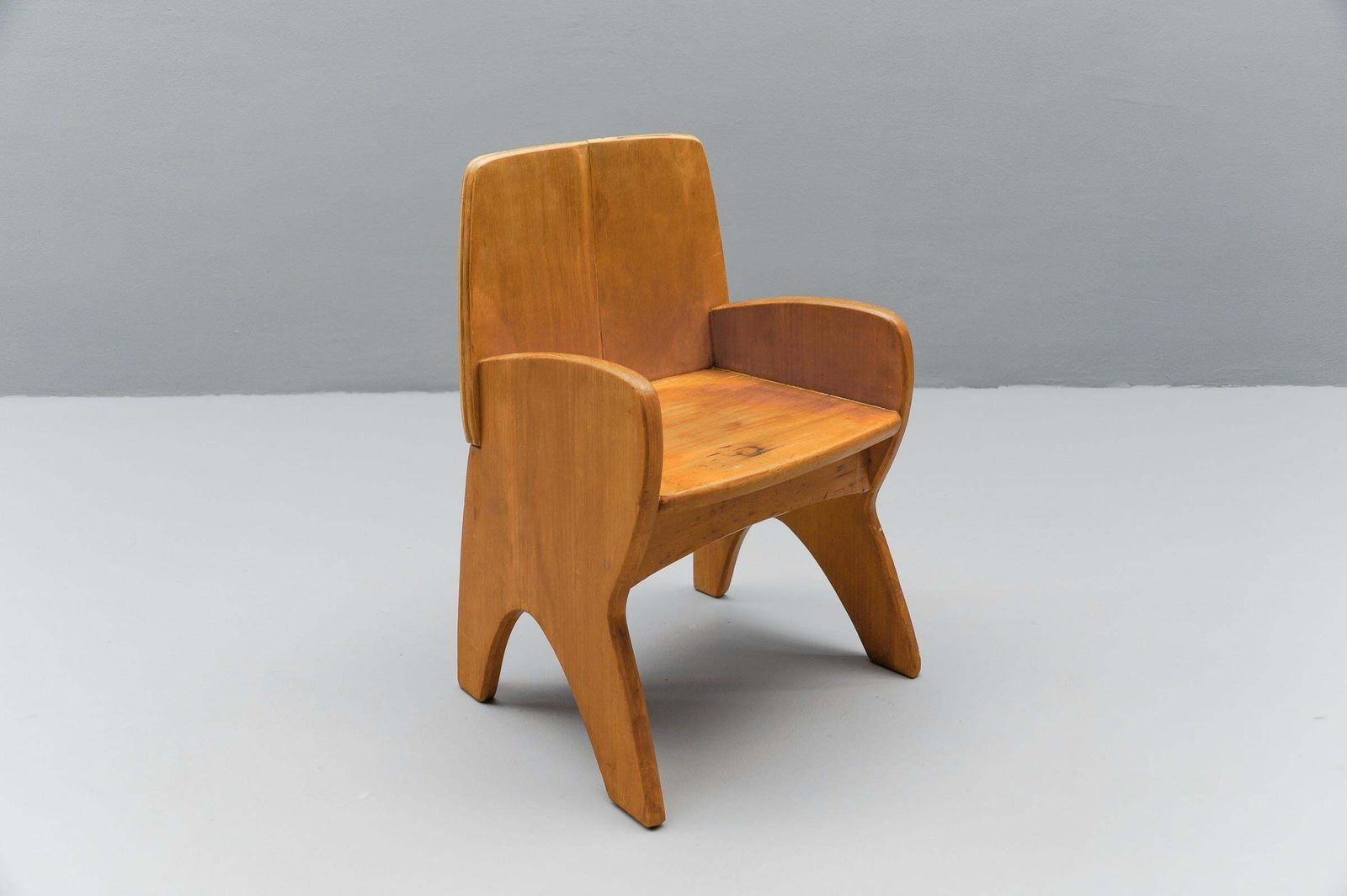 Awesome And Rare Scandinavian Wooden Childs Chair, 1960s photo for sale
