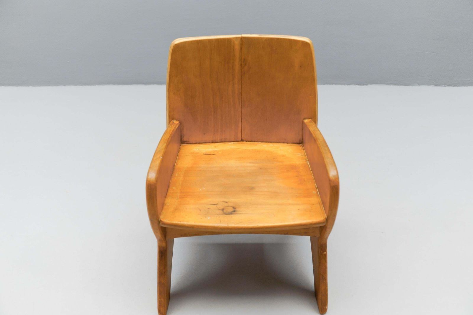 Furniture Awesome And Rare Scandinavian Wooden Childs Chair, 1960s photo