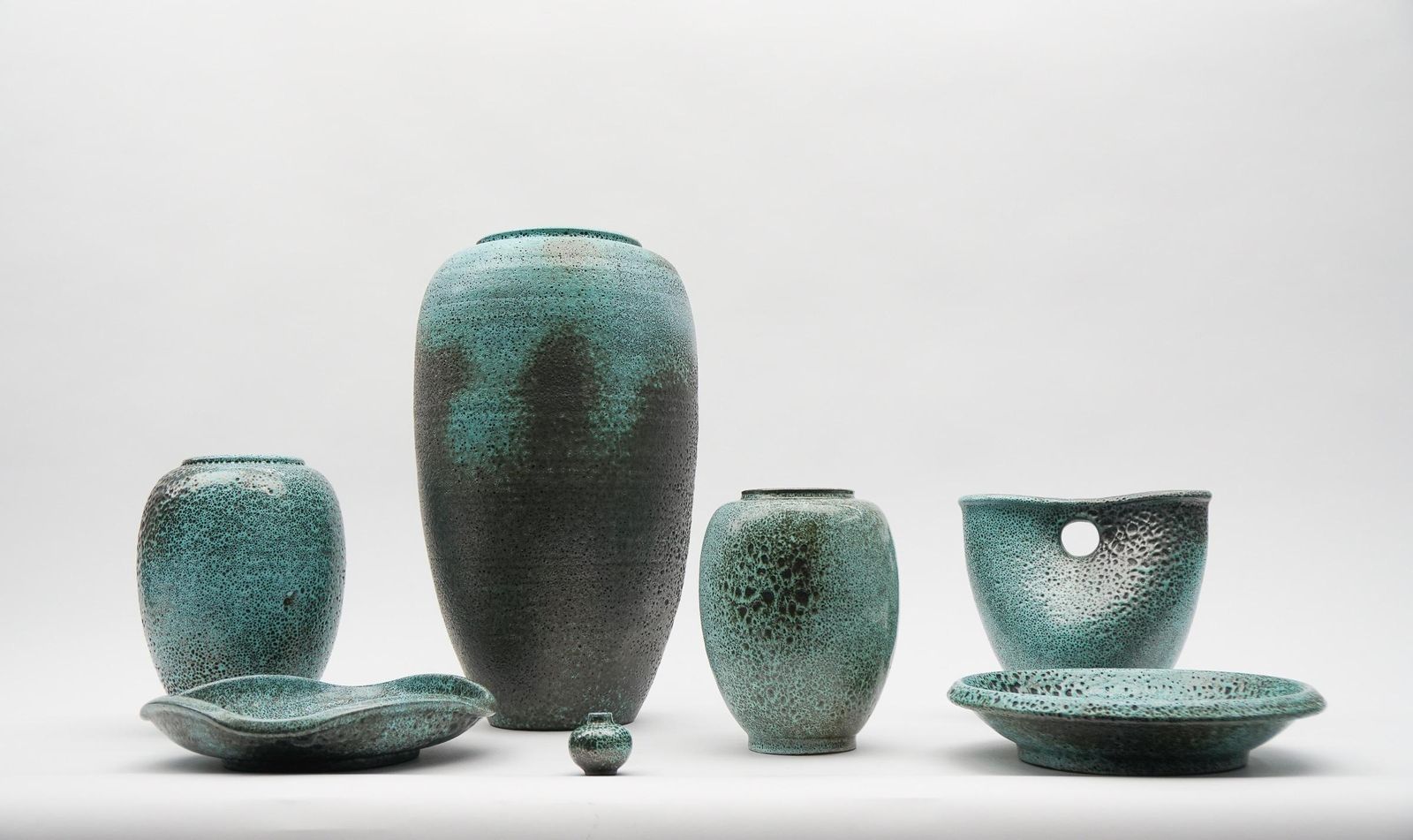 Huge Green Studio Ceramic Floor Vase By Wilhelm & Elly Kuch, 1960s, Germany photo vintage
