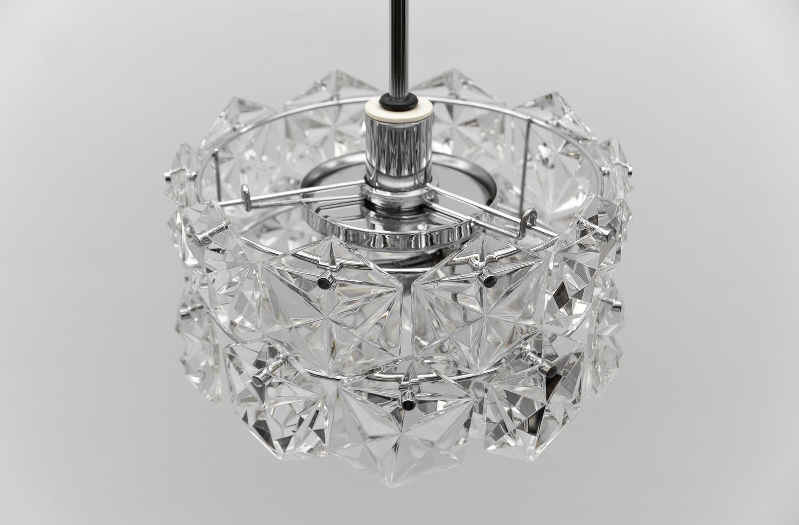 photo furniture Stunning Chandelier Made Of Chrome And Crystal Glass By Kinkeldey, 1970s Germany