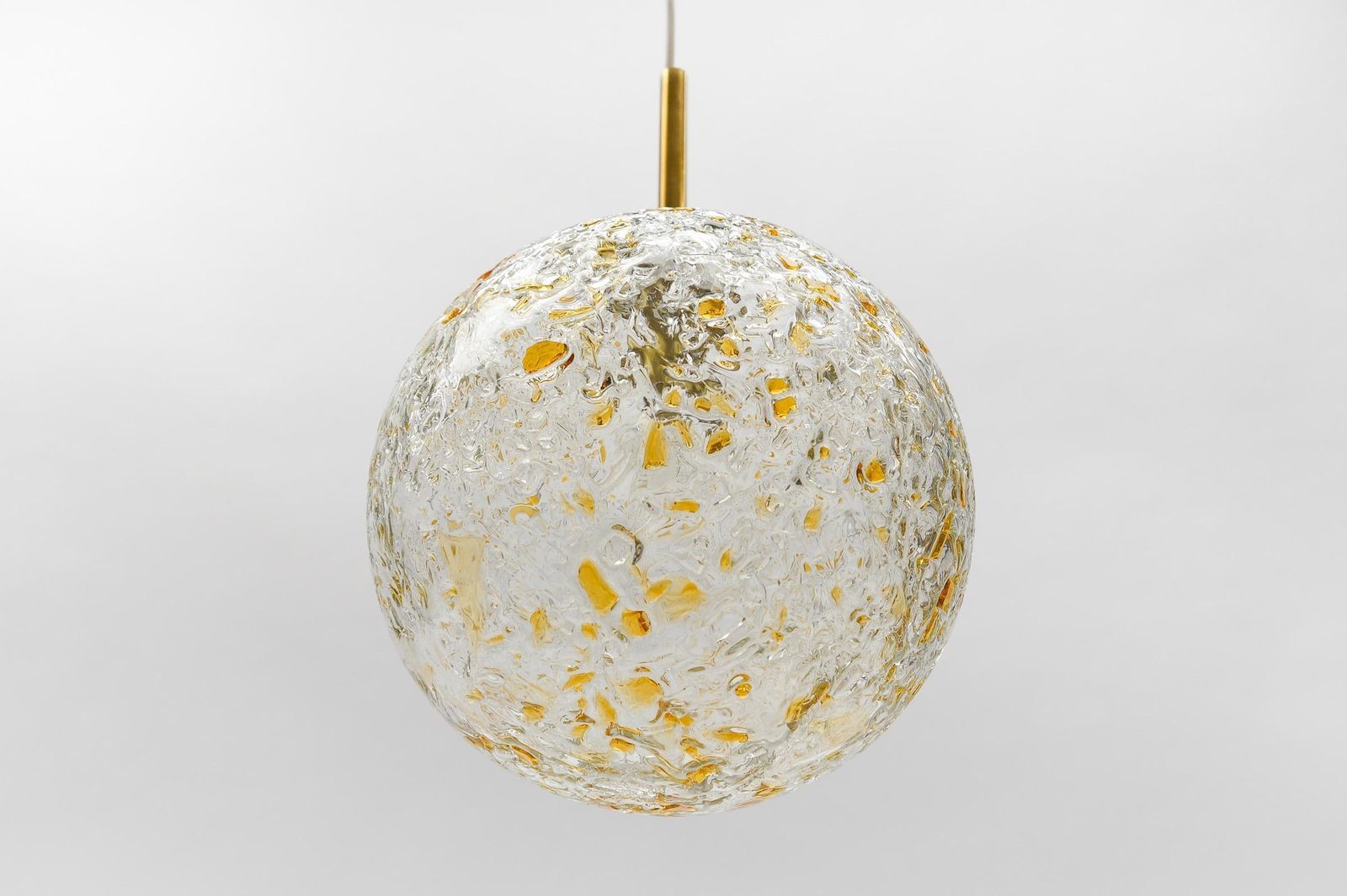 Lovely Mid Century Modern Glass Ball Pendant Lamp By Doria, 1960s Germany photo vinterior