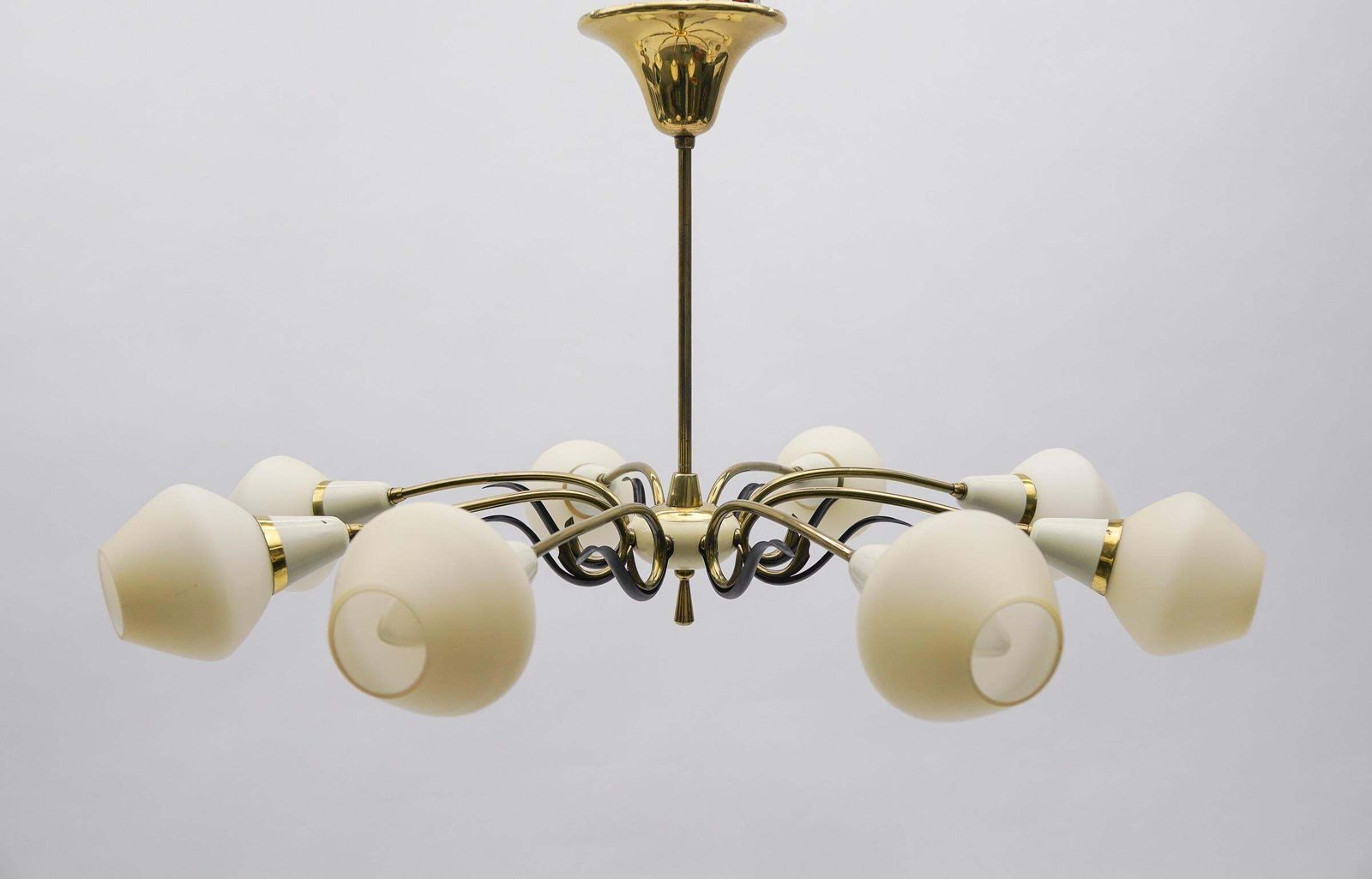 Ceiling 8 Light Sputnik Lamp In The Style Of Arteluce, Italy 1950s photo buy