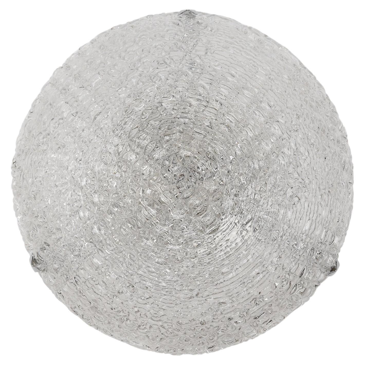 1. Of 2 Huge Glass Rings Flush Mount By Kaiser Leuchten, 1960s Germany
