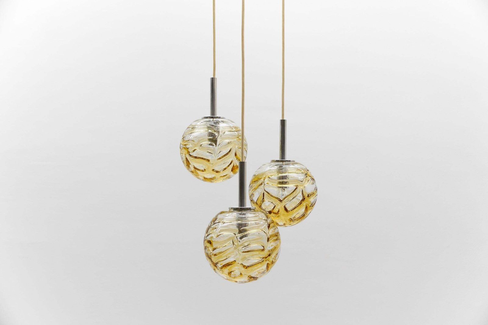 Lovely Yellow Murano Glass Ball Pendant Cascading Lamp By Doria,   1960s Germany photo 977.0
