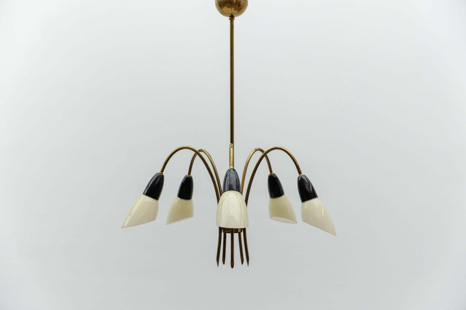 Awesome Brass Spider Lamp With Glass Shades, 1950s Italy photo furniture