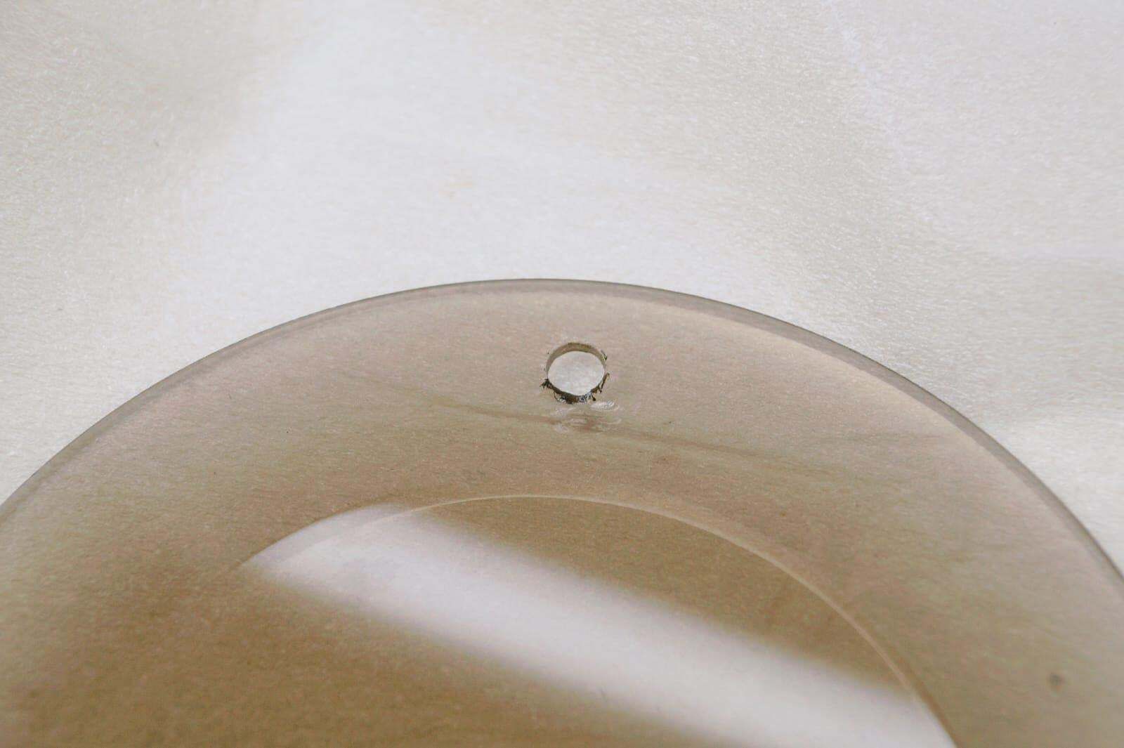 photo for sale Very Elegant & Delicate Hanging Lamp With Smoked Glass Panes, 1960s Italy