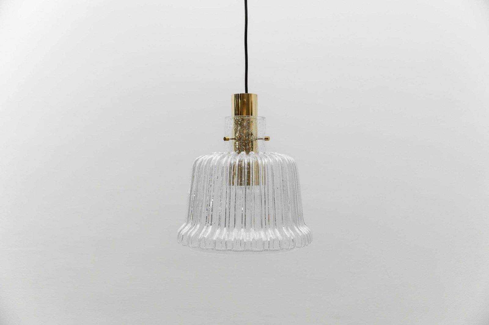 Brass And Crystal Glass Ceiling Lamp By Limburg, Germany 1960s photo Lighting