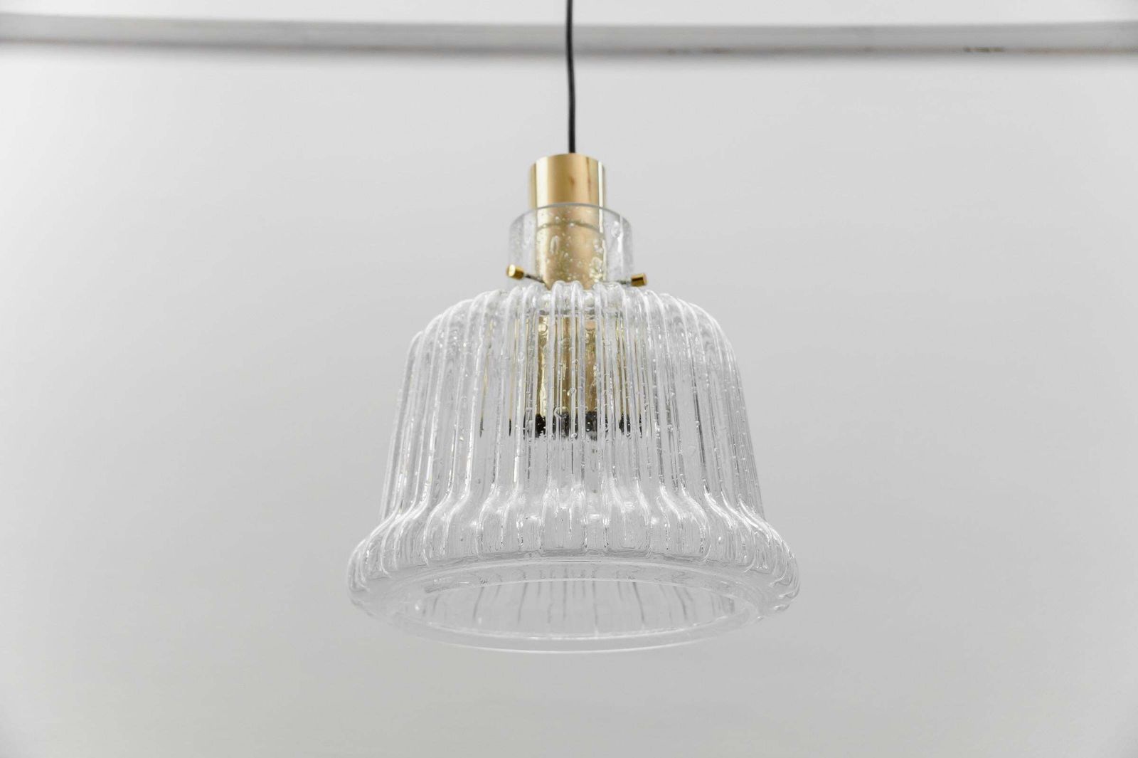 Brass And Crystal Glass Ceiling Lamp By Limburg, Germany 1960s photo buy