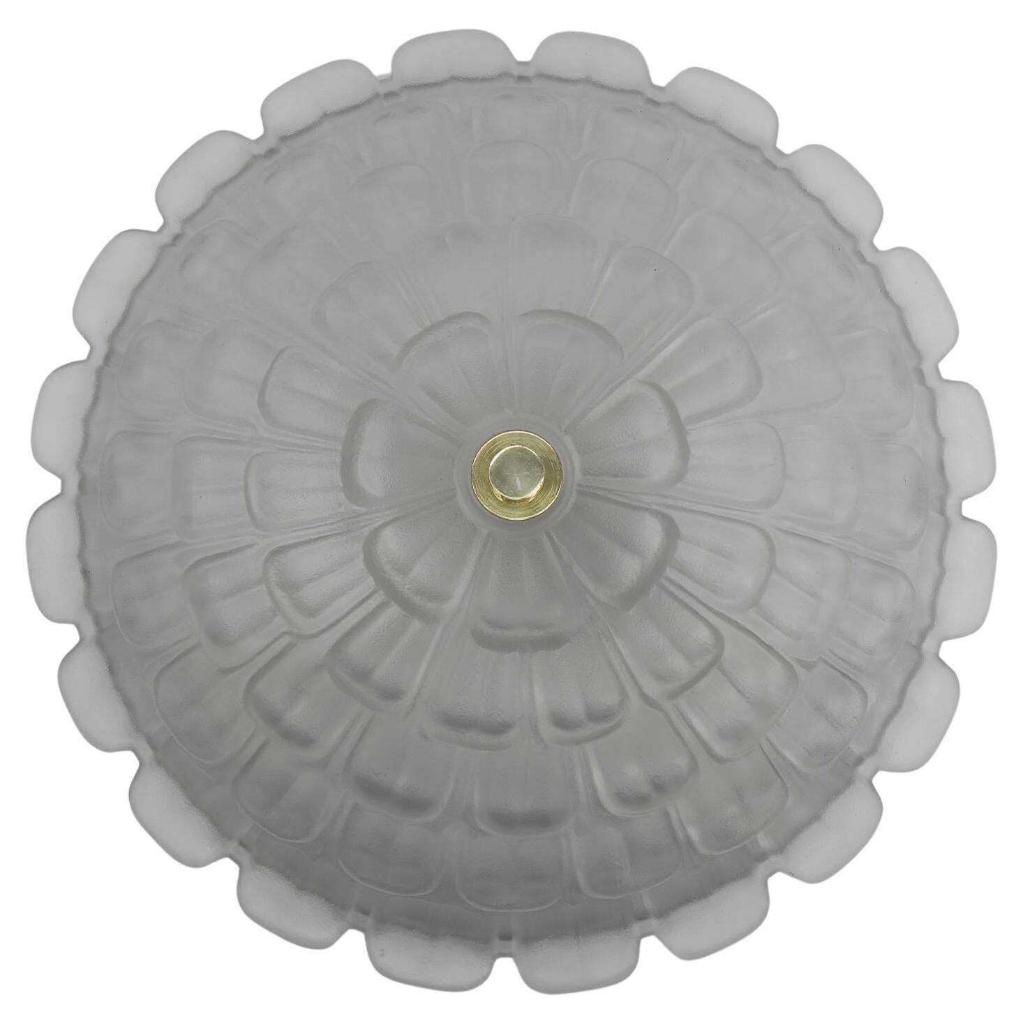 Lovely Elegant Stained Glass Flush Mount, 1960s France