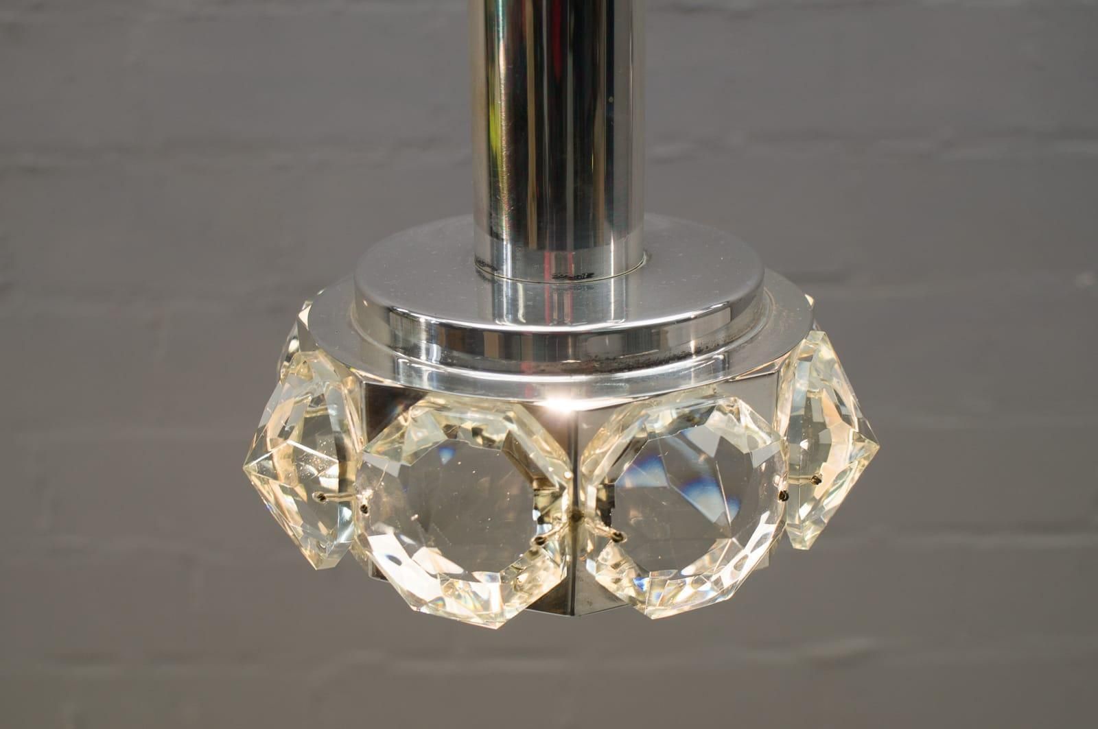 Lovely Bakalowits & Söhne Ceiling Lamp With Large Glass Diamonds, 1970s photo vinterior