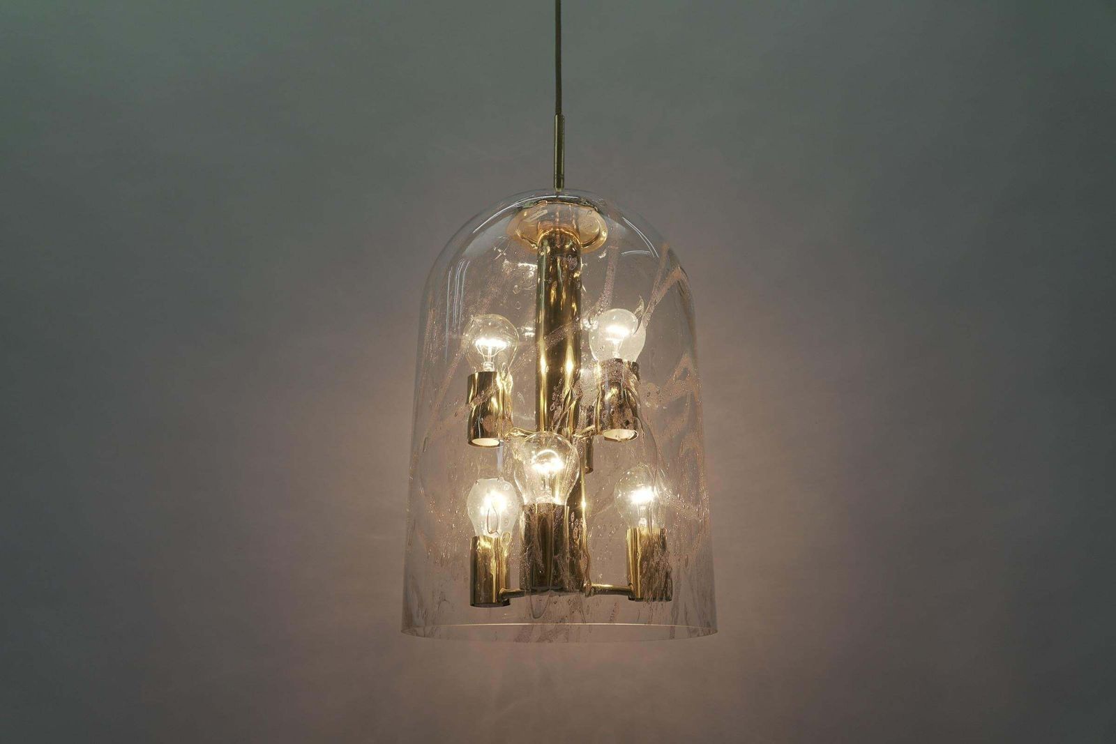 Lovely Large Hand Blown Glass Lamp With Six Lights By Doria, 1960s Germany photo 1189.0
