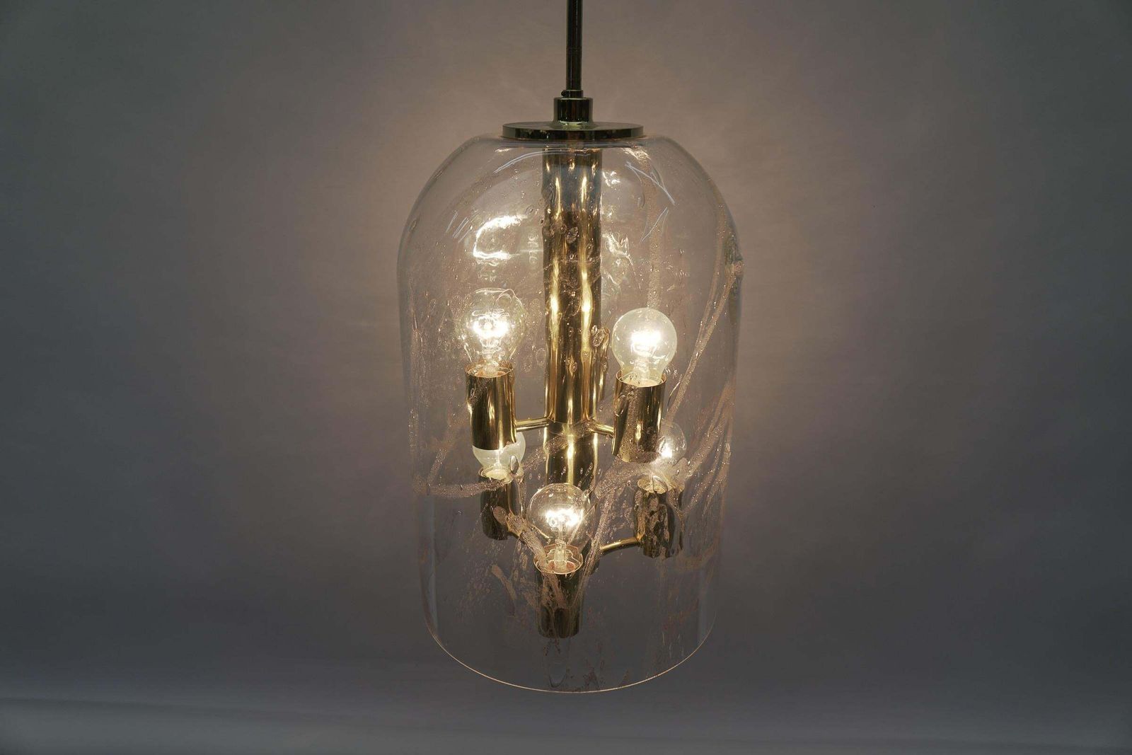 1189.0 Lovely Large Hand Blown Glass Lamp With Six Lights By Doria, 1960s Germany photo