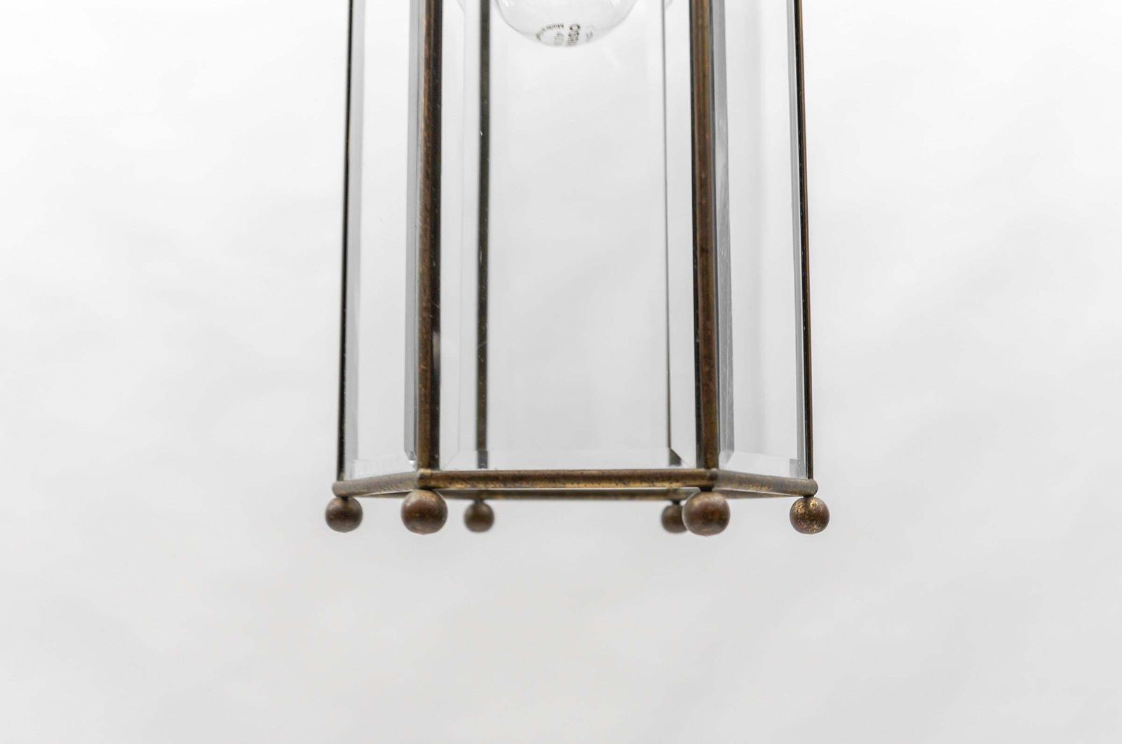 1232.0 Lovely Adolf Loos Lobmeyr Light Cut Glass And Brass, Austria 1930s photo
