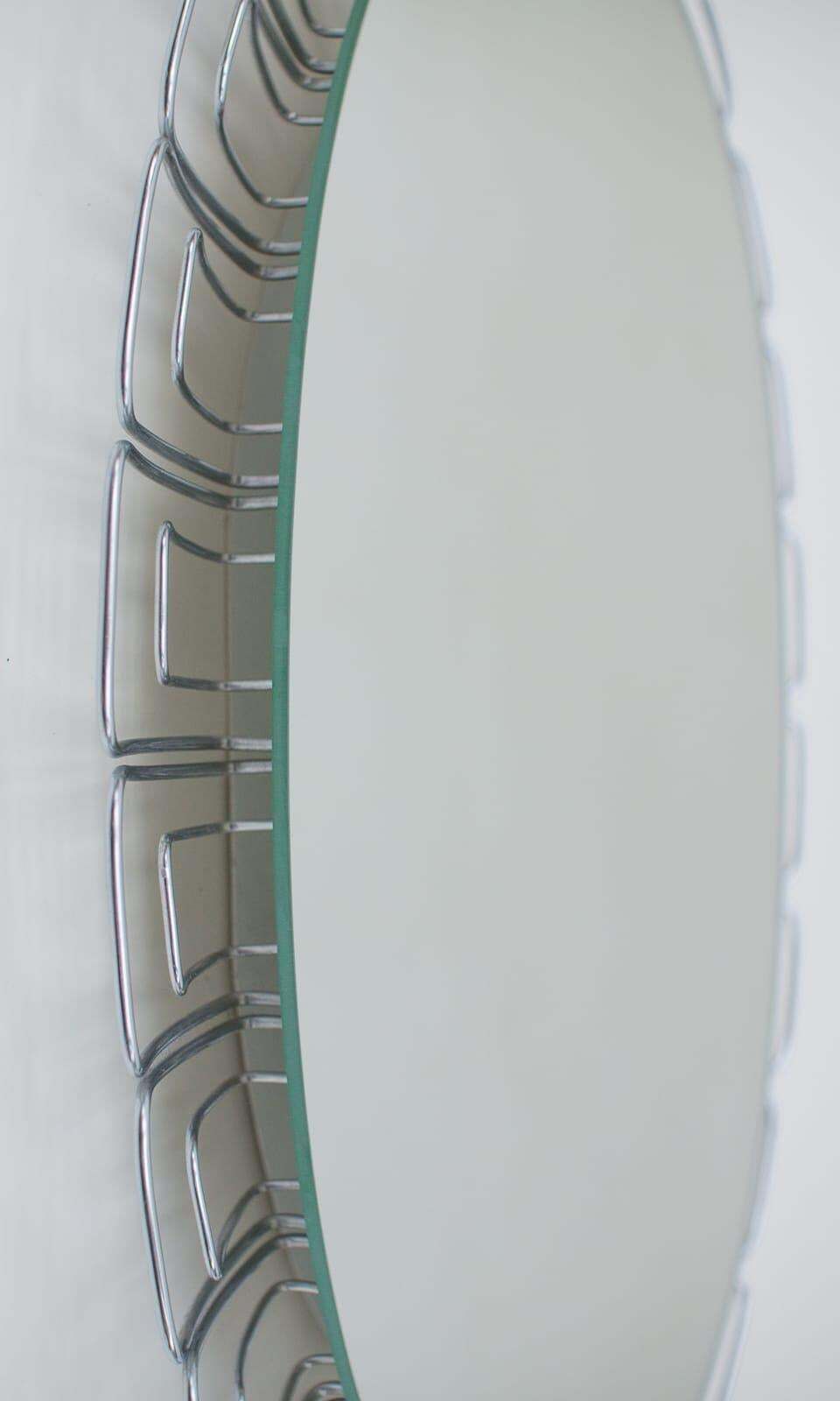 Wire Backlight Mirror, 1970s Germany, In The Style Of Verner Panton Wire Series photo vinterior