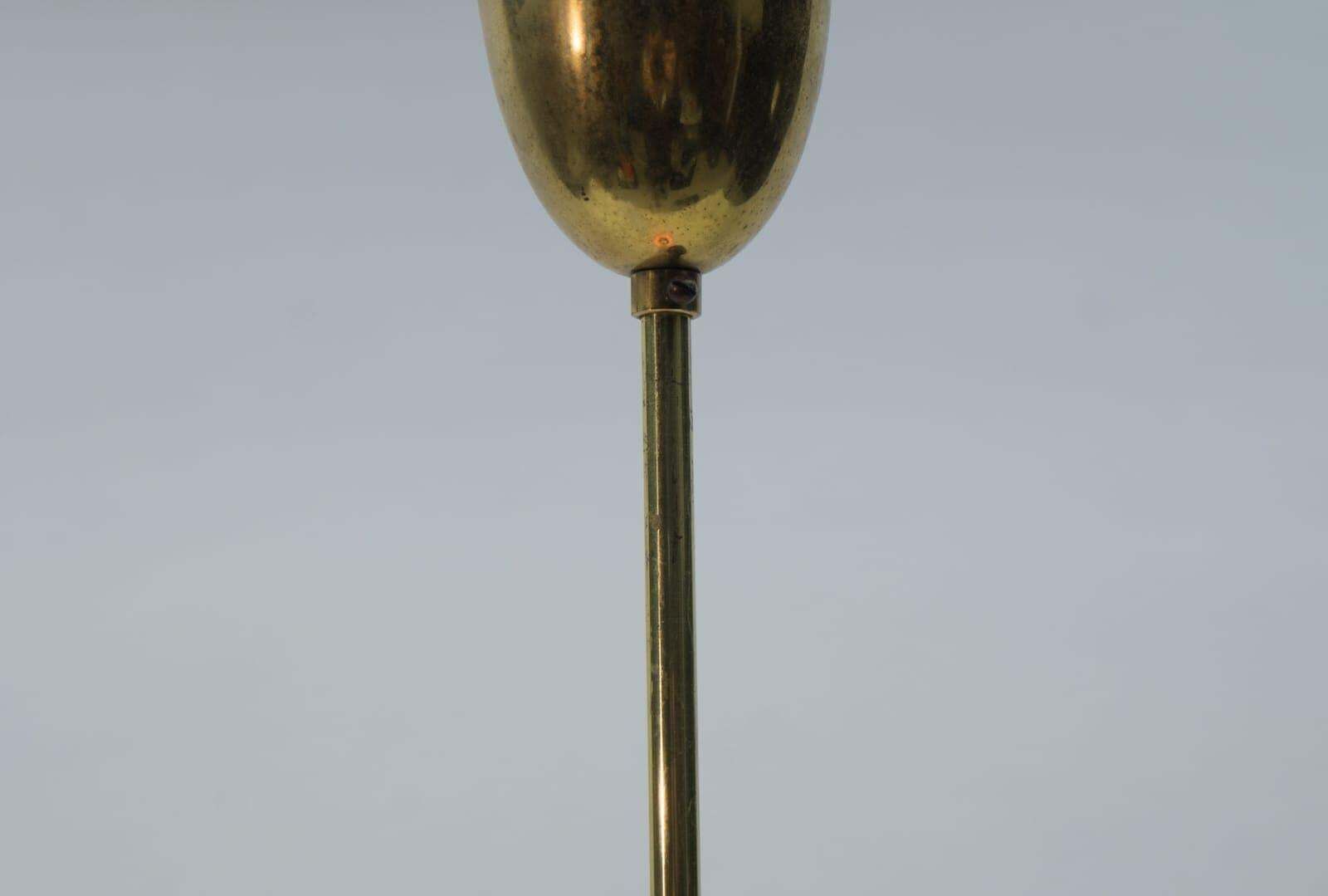 Lighting Elegant Mid Century Modern Pendant Lamp Made Of Brass And Glass, 1950s Austria photo