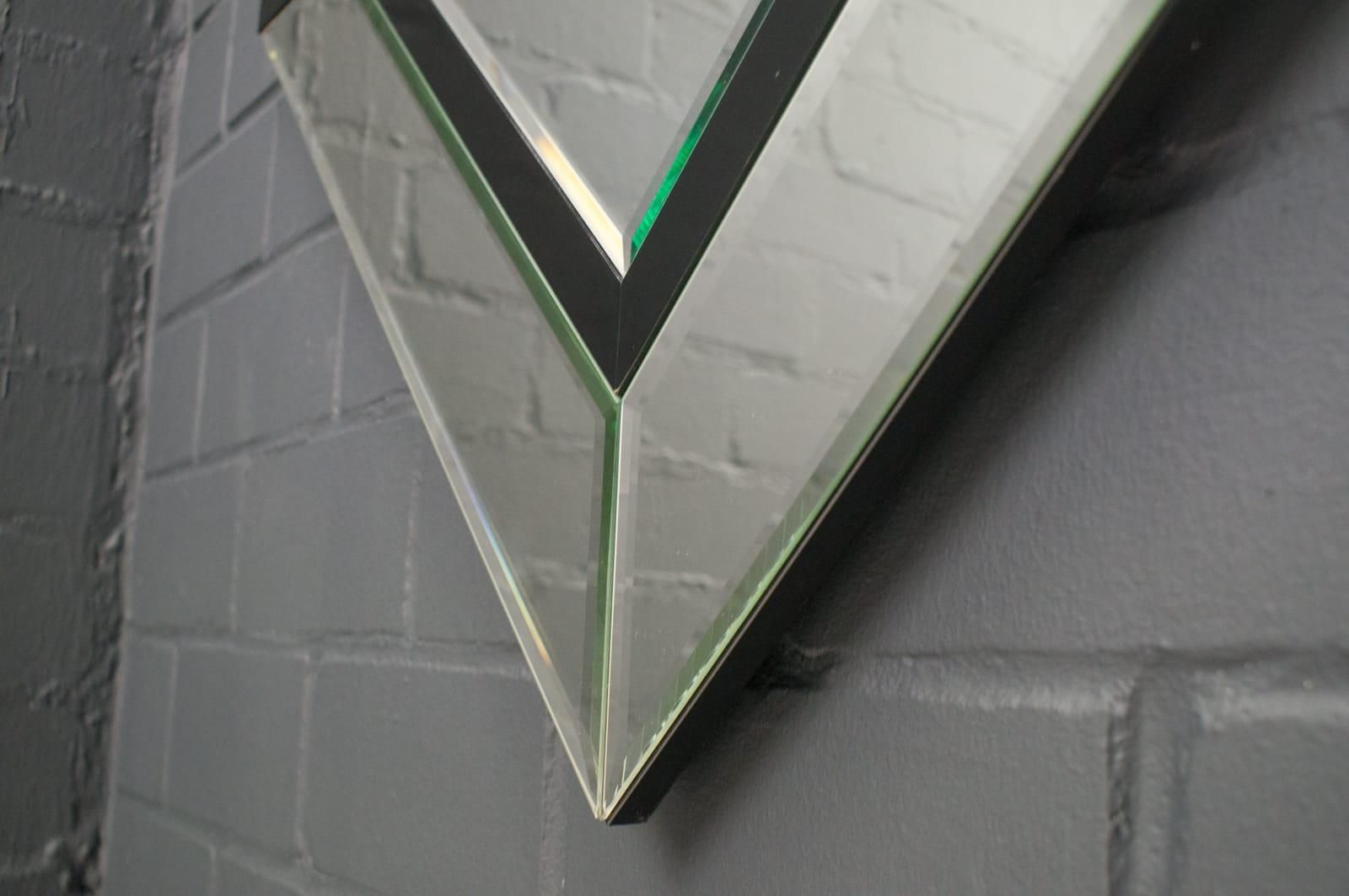 Lovely Diamond Wall Mirror With Faceted Stained Glass Rim By Schönbuch, 1970s photo furniture