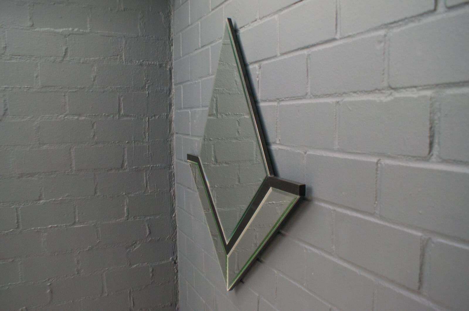Lovely Diamond Wall Mirror With Faceted Stained Glass Rim By Schönbuch, 1970s photo 807.0