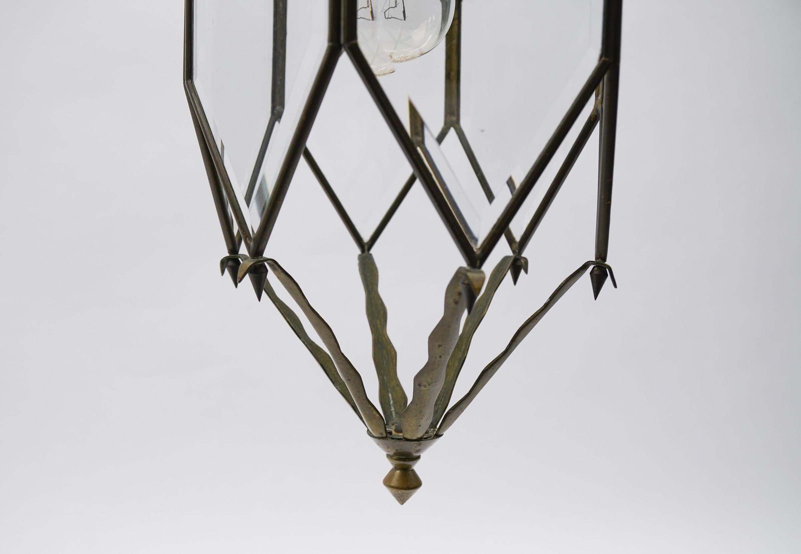 photo buy Lovely Adolf Loos Lobmeyr Style Light Beveled Glass And Brass, Austria