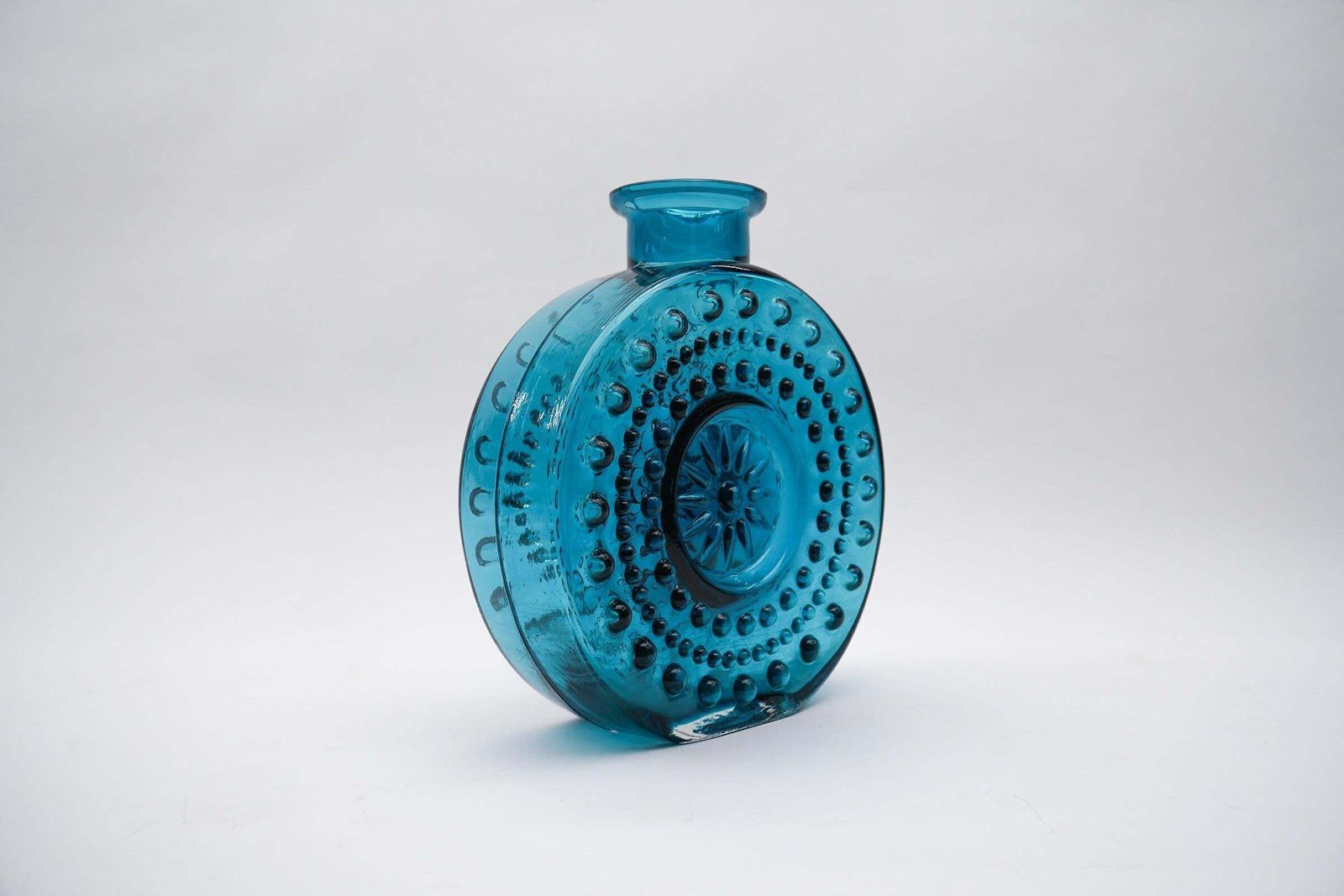 Large Blue Bubble Glass Vase Attributed To Helena Tynell By Jachmann, 1960s photo buy