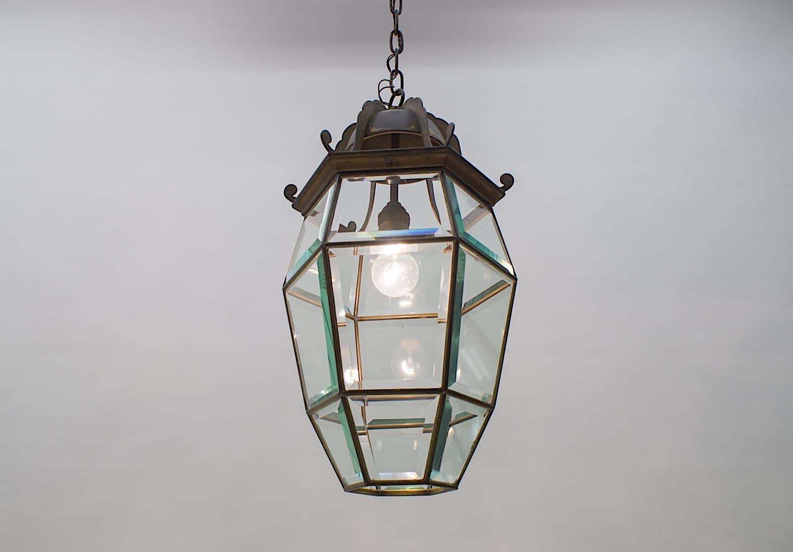 Lovely Adolf Loos Lobmeyr Style Light Cut Glass And Brass, Austria 1930s photo vinterior