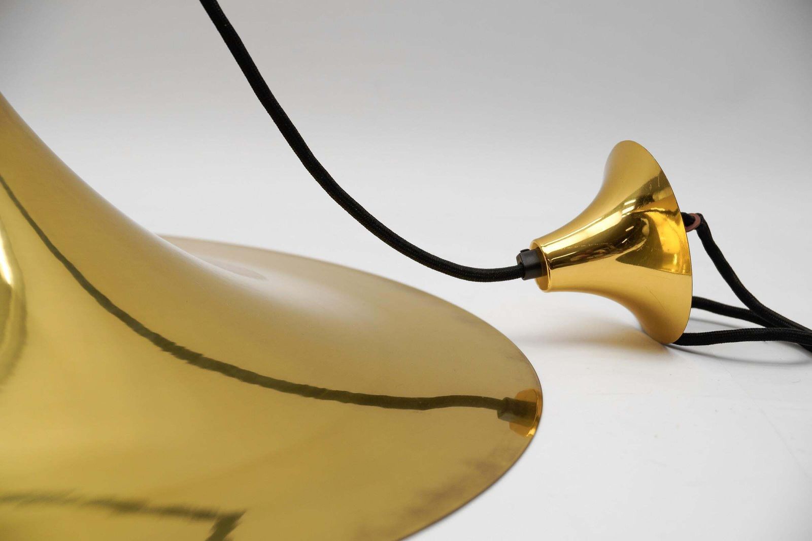 photo for sale Large Gold Semi Pendant Lamp By Claus Bonderup & Torsten Thorup For Fog & Mørup