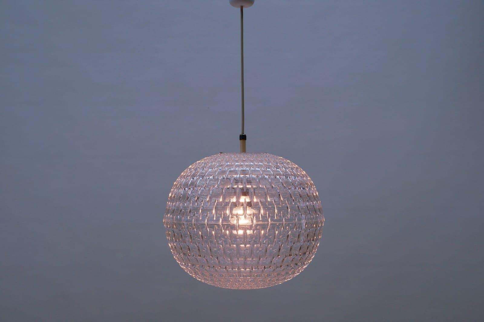 Clear Acrylic Pendant Lamp By Aloys F. Gangkofner For Erco Leuchten, 1960s photo Lighting