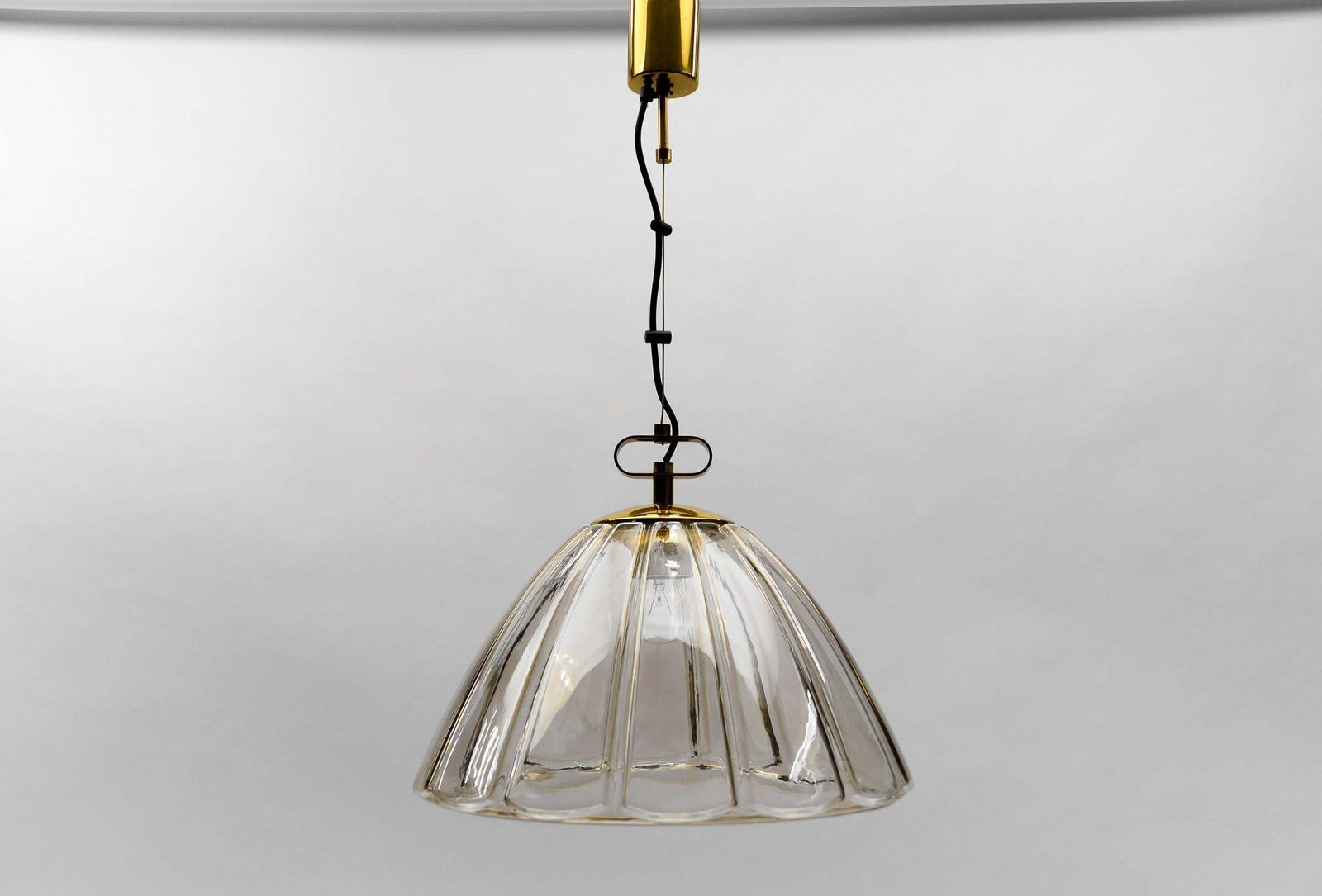 Elegant Mid Century Modern Smoked Glass Pendant Lamp By Limburg, 1960s Germany photo furniture