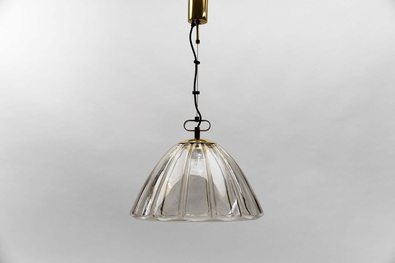 Elegant Mid Century Modern Smoked Glass Pendant Lamp By Limburg, 1960s Germany photo buy