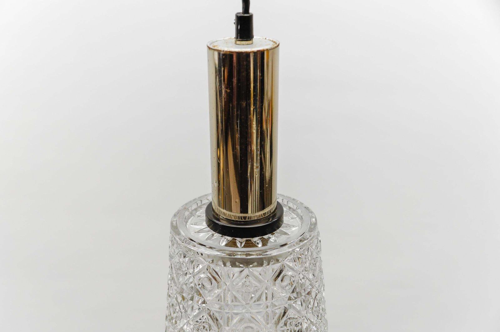 807.0 Lovely Mid Century Modern Crystal Glass Pendant Lamp By Orrefors photo