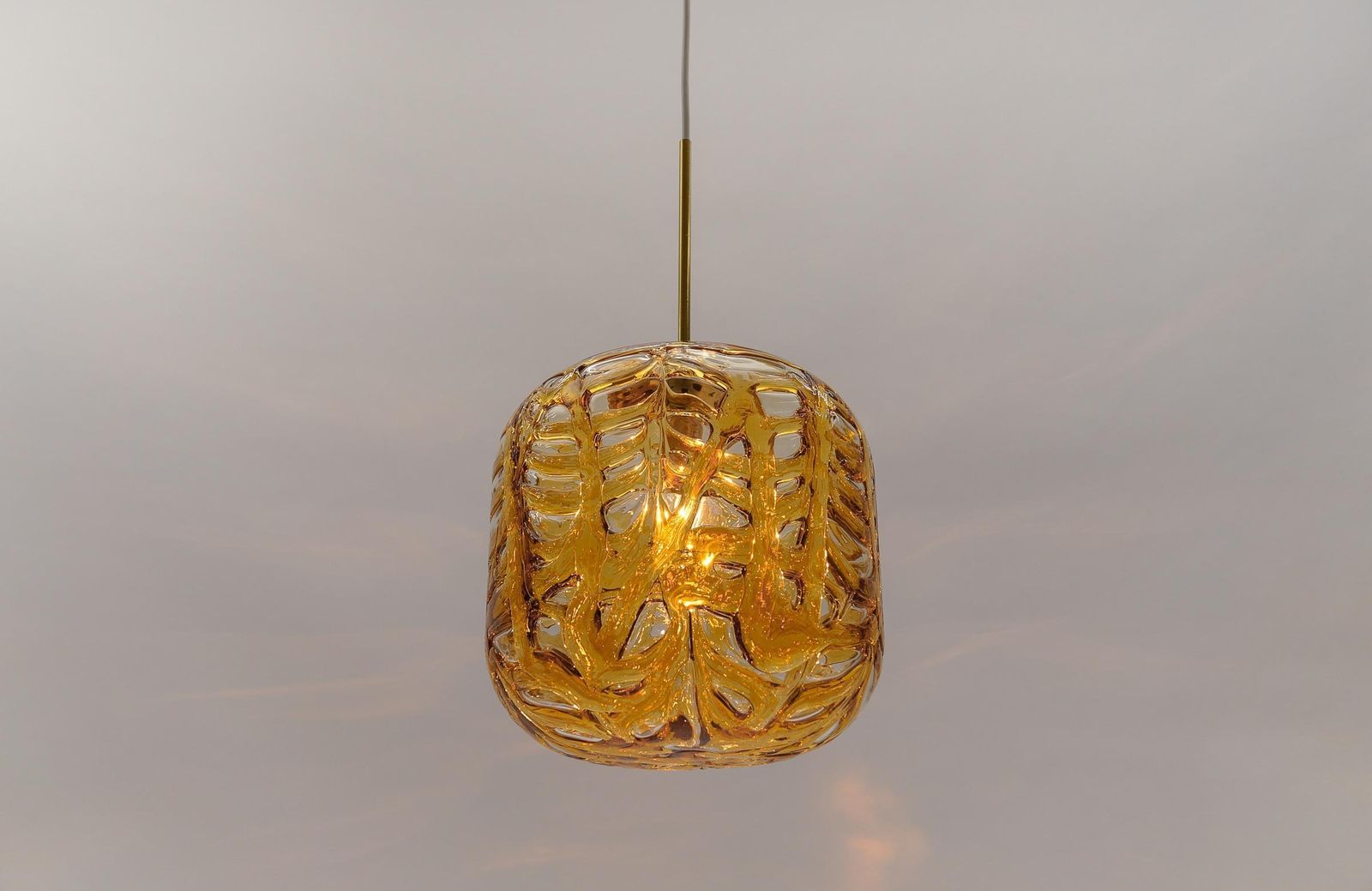 Large Oval Yellow Murano Glass Ball Pendant Lamp By Doria, 1960s Germany photo vinterior