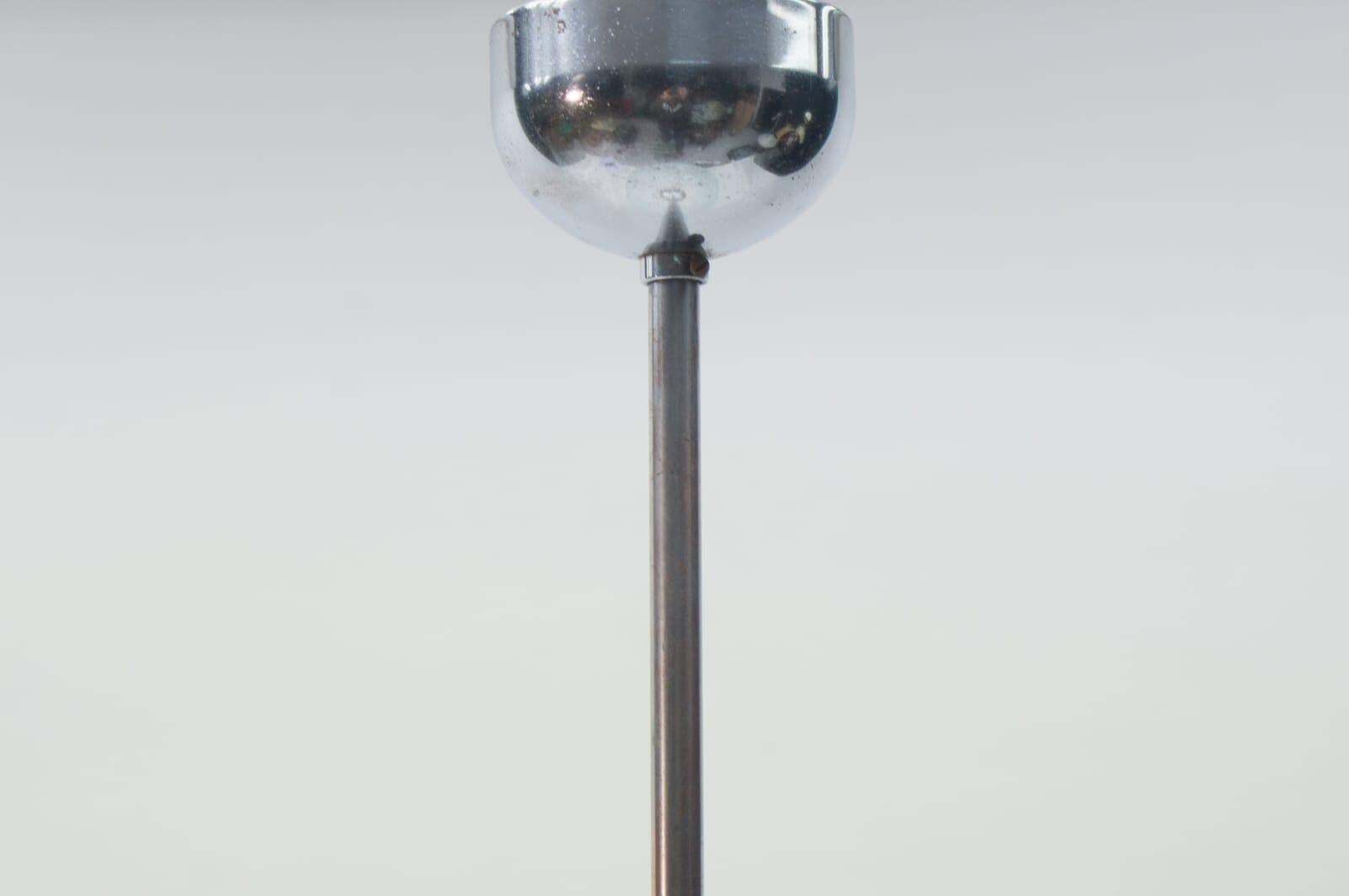 Bauhaus Double Opal And Frosted Glass Shade Ceiling Lamp From Doria, 1940s photo vintage